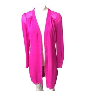 Bebe Fuchsia Open Front Sheer Cardigan/CoverUp